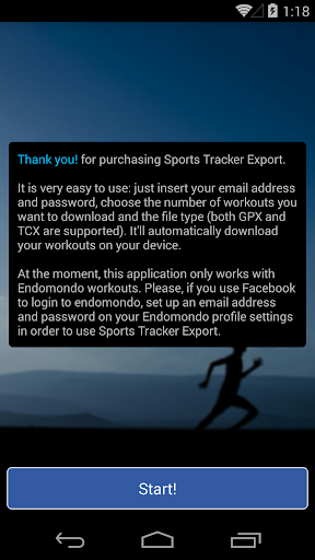 Sports Tracker Export