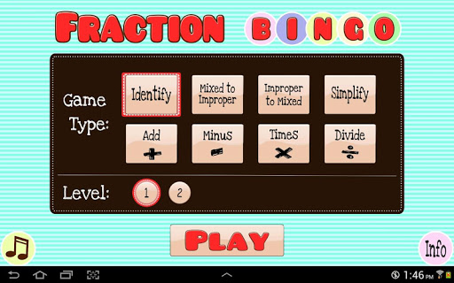 Fraction Bingo