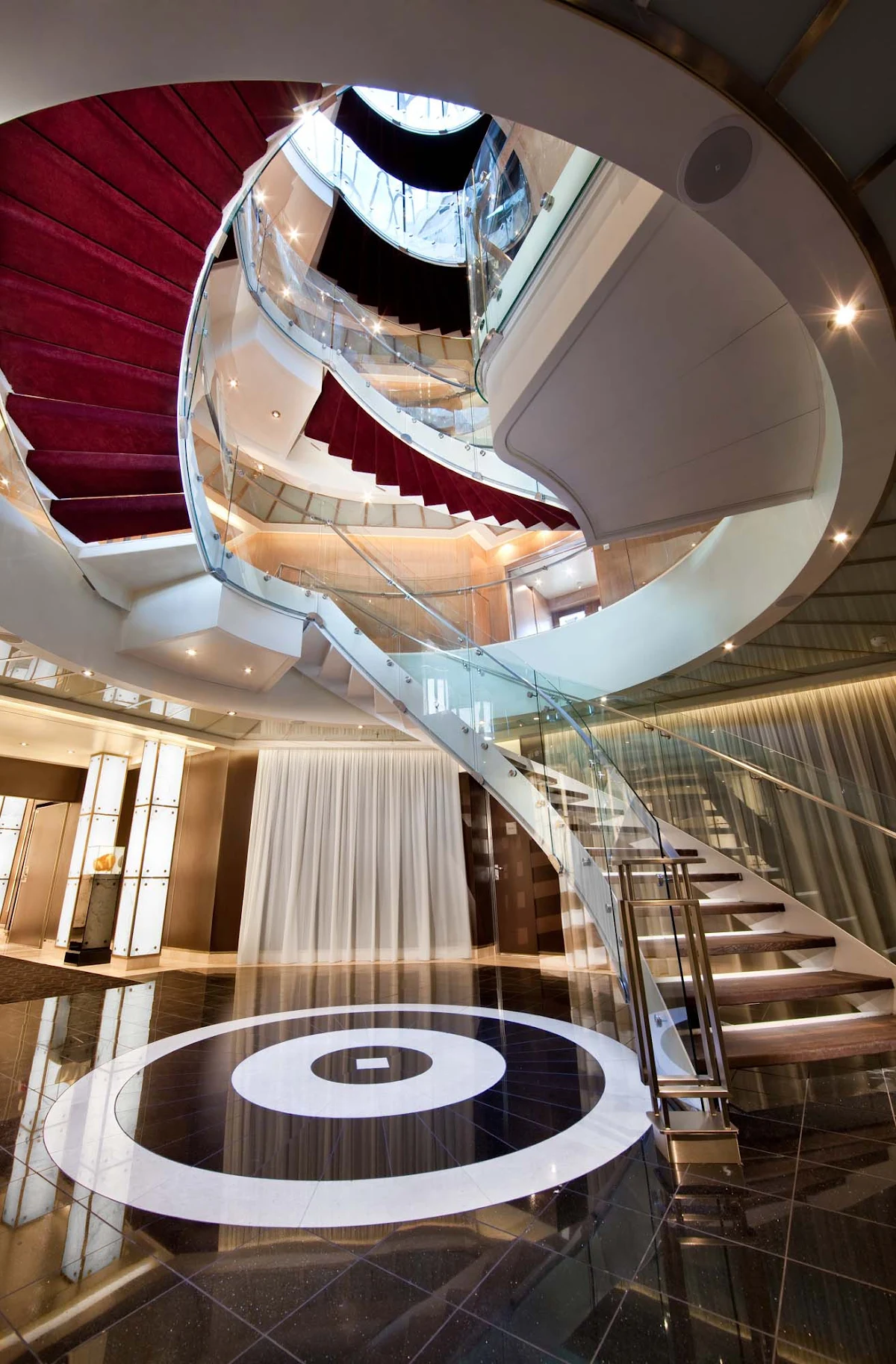 Seabourn_Atrium-2 - The Atrium staircase showcases the style and elegance you'll find aboard Seabourn Odyssey.
