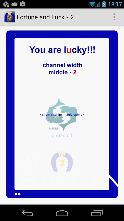 Android application Fortune and Luck - 2 screenshort