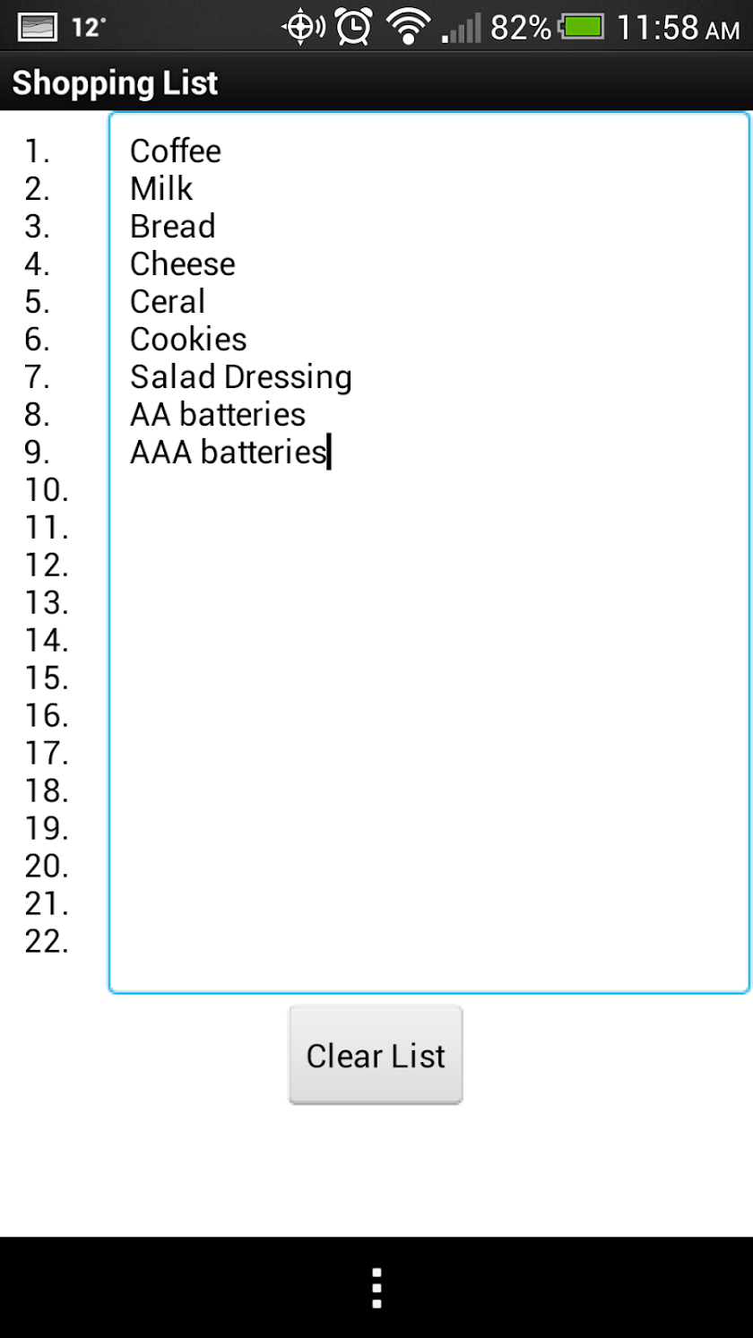 Note Pad (Full) Screen 2
