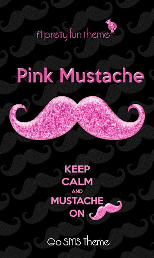 Pink Mustache Theme GO SMS