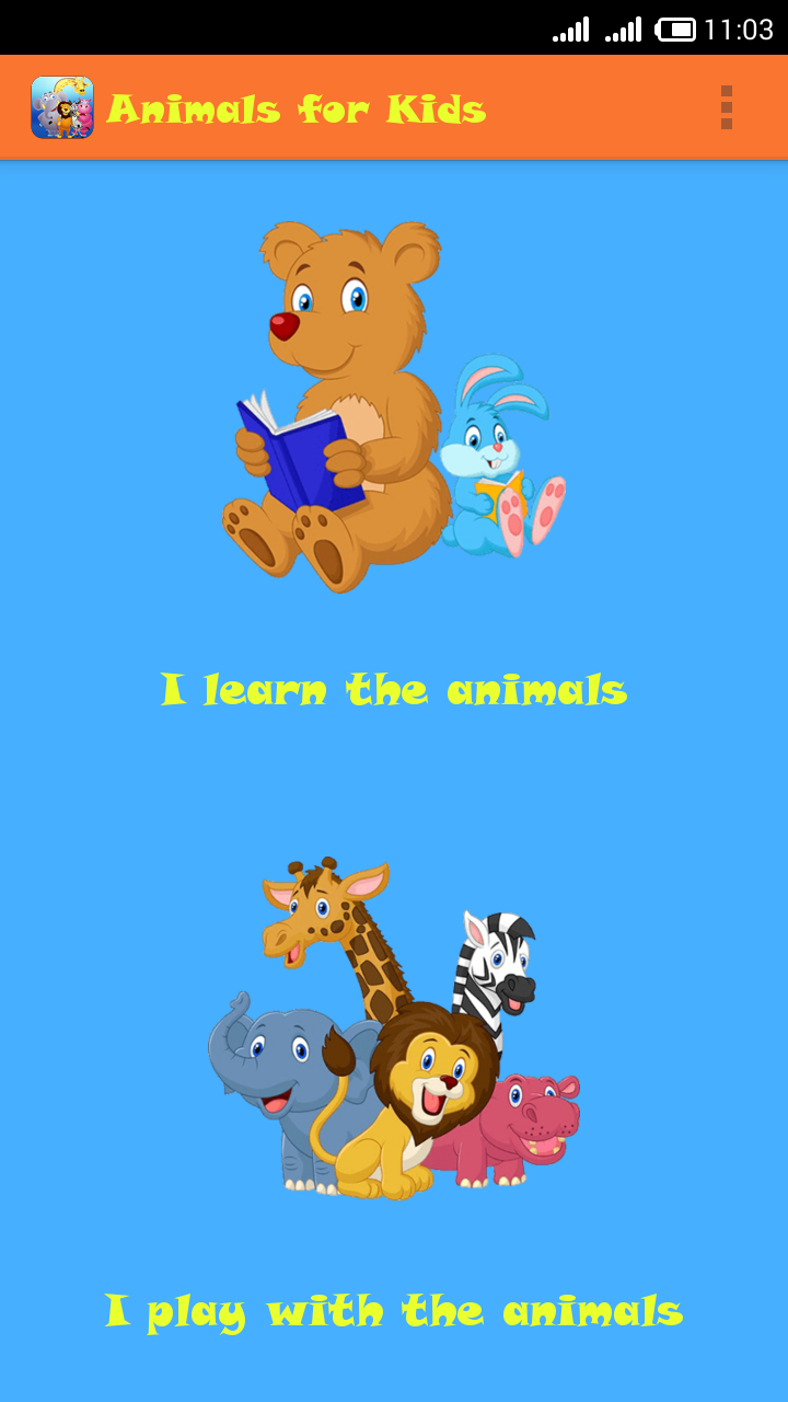 Android application Animals for Kids screenshort