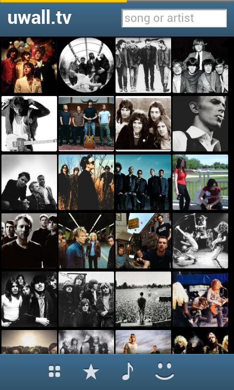 Android application uWall.tv The wall of Music screenshort