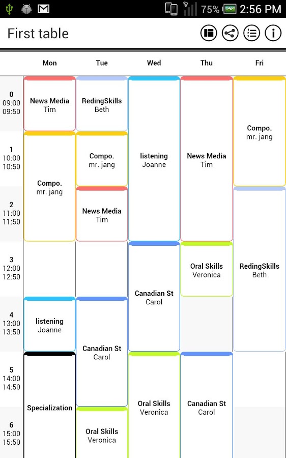   시간표(Simple TimeTable)- スクリーンショット 