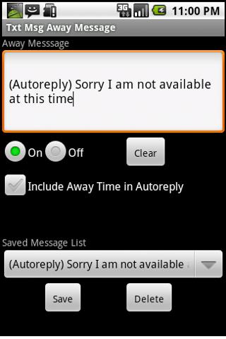 Android application Txt Msg Away Message screenshort