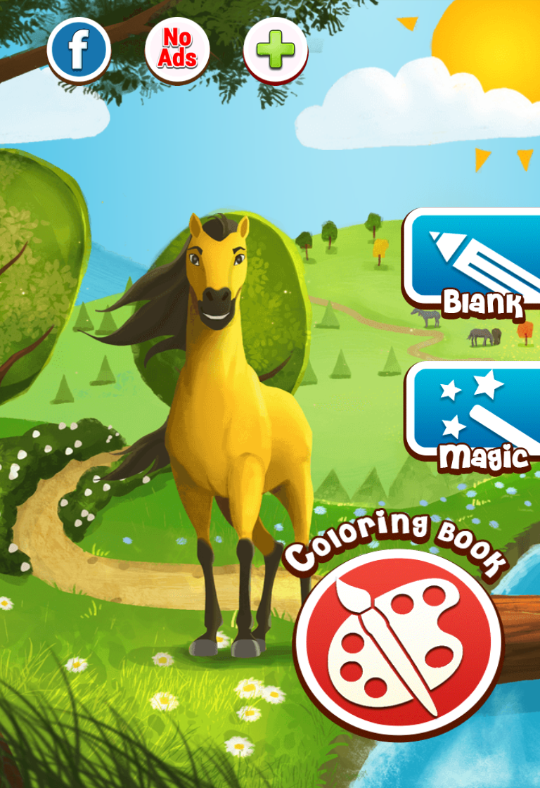 Android application Horse coloring pages game screenshort