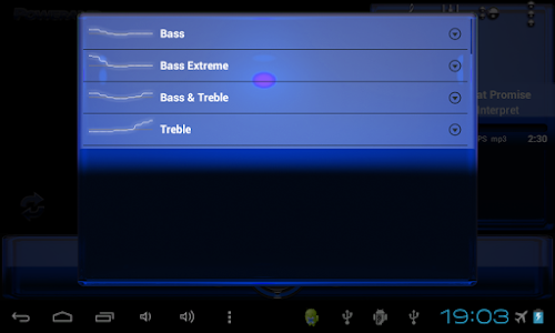 Poweramp skin Blue Glas deluxe v3.10