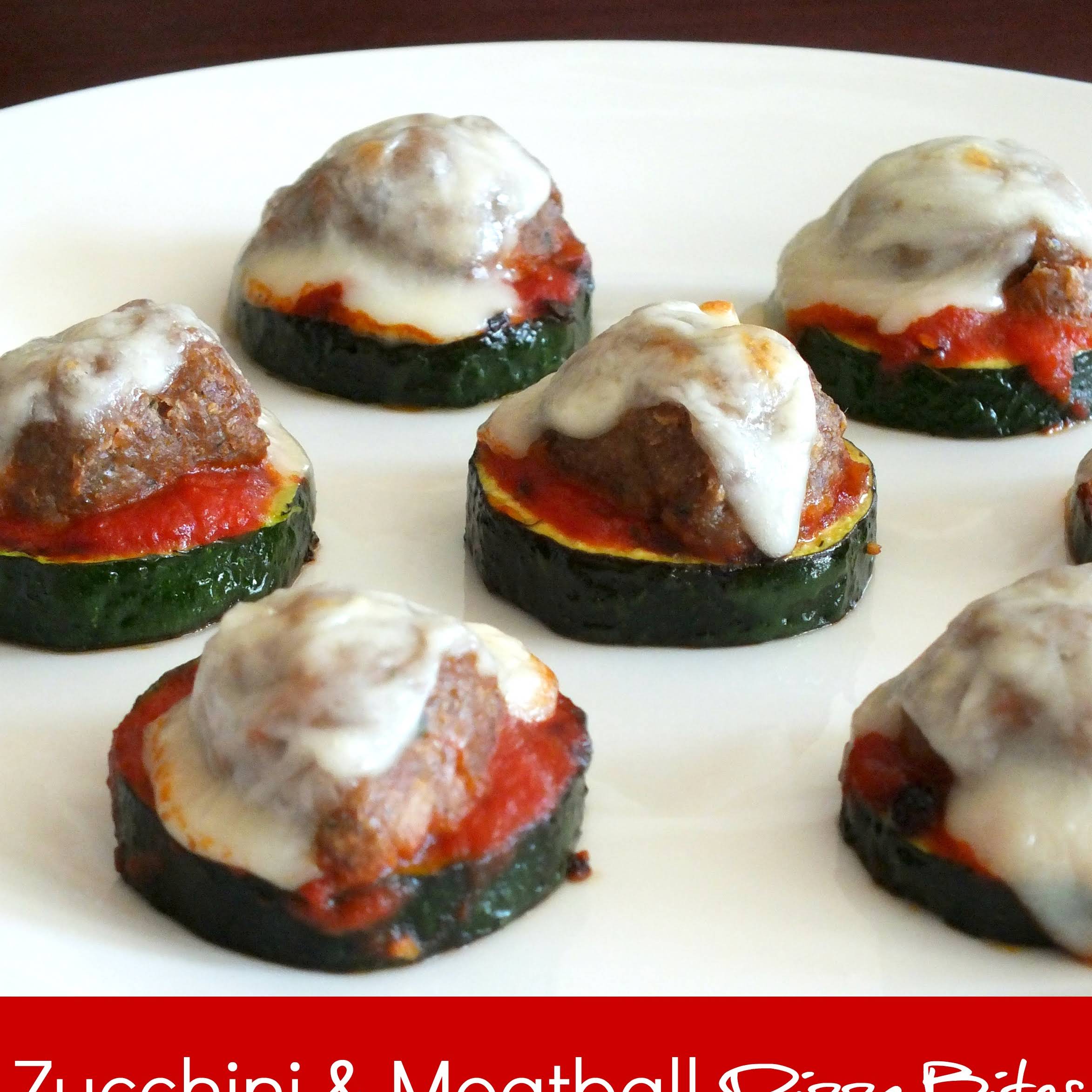 Healthy Zucchini & Meatball Pizza Bites