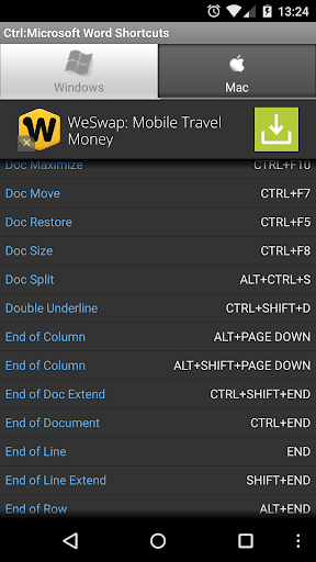 Ctrl: Microsoft Word Shortcuts