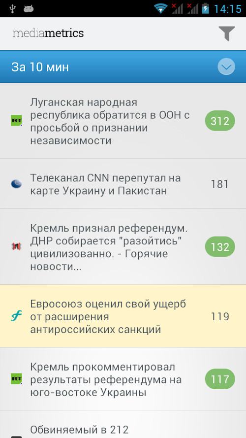 Android application MediaMetrics screenshort