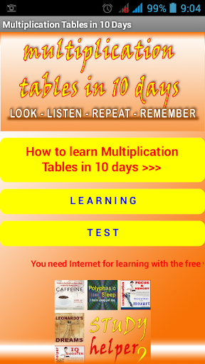 MULTIPLICATION TABLES 10 DAYS
