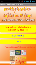 MULTIPLICATION TABLES 10 DAYS poster 1