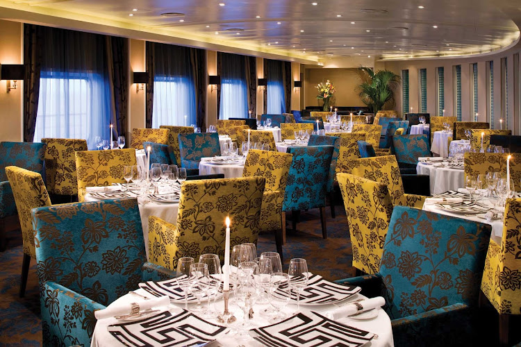 Experience sublime French cuisine in the elegant atmosphere of Seven Seas Voyager's Signatures Restaurant.