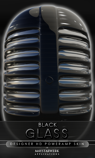 glass Poweramp skin black