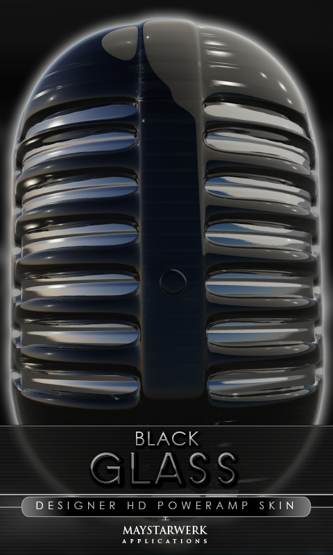 Android application glass Poweramp skin black screenshort