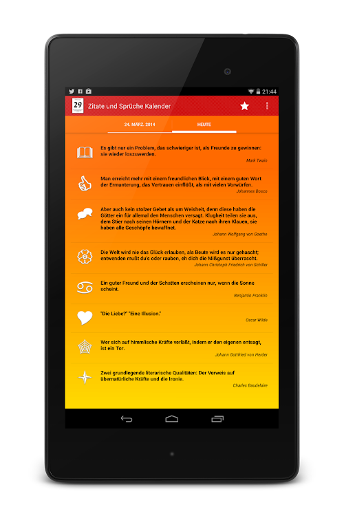 Zitate Und Sprüche Kalender Android Aplicaciones Appagg