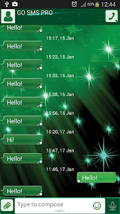 GO SMS Green Stars Screenshots 6