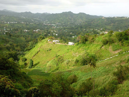 Rolling green hills on Saint Vincent. 