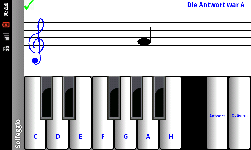 Android application 1 Learn sight read music notes screenshort