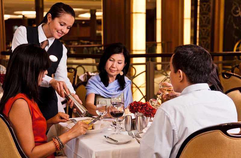 Dining options on Royal Caribbean cruises range from formal seating in the main dining room to more casual fare.