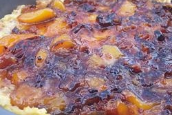 Sausage-Peach Puff Pancake
