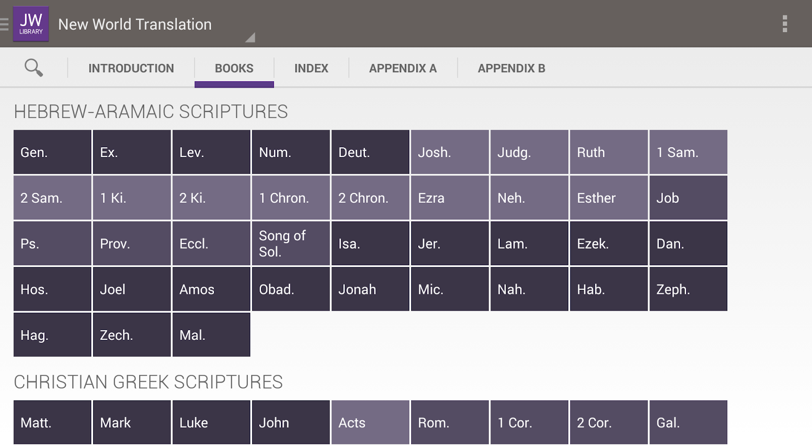 JW Biblioteca - pantalla