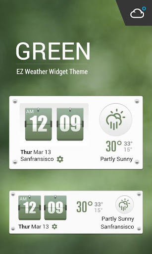 Green Flip Clock Style Weather