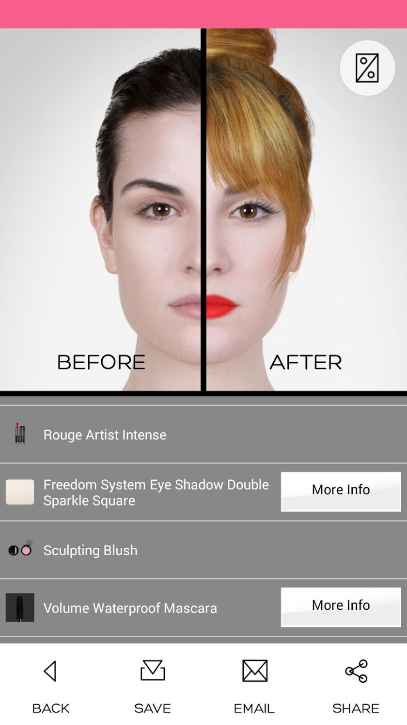 Virtual Makeover Screen 2