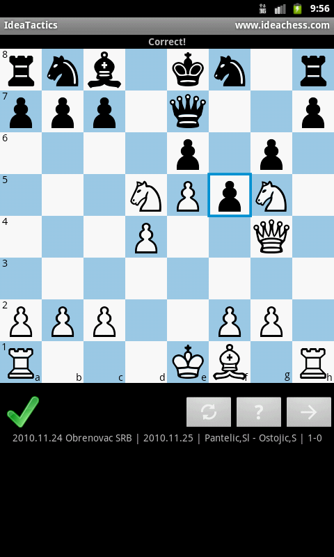 Android application IdeaTactics chess tactics puzzles Pro screenshort