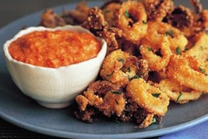Fried Calamari with Romesco