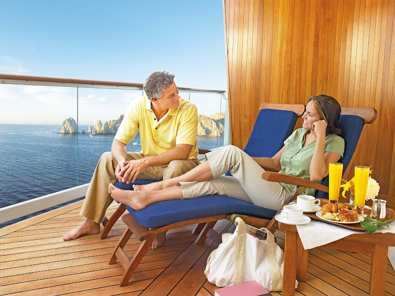 Room with a view: Guests get a private veranda to take in the passing parade of eye candy when they book a balcony stateroom aboard Princess Cruises.  