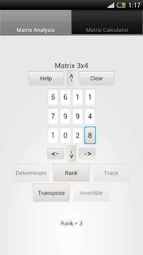 Matrix Calculator and Analysis