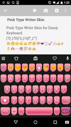 Pink Type Writer Keyboard Skin