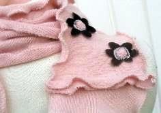 pink vintage cashmere scarf detail
