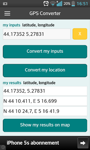 GPS coordinates converter