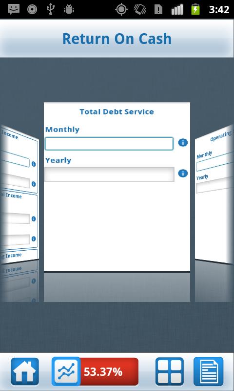 Real Estate Cash Flow Analysis Screen 1