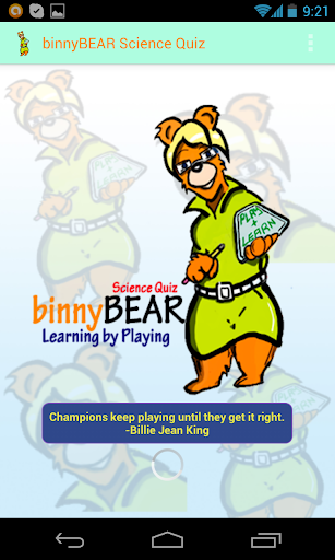 binny Bear Science Quiz free