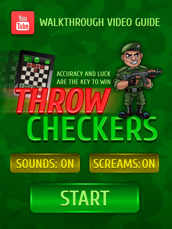 Throw checkers Screen 1
