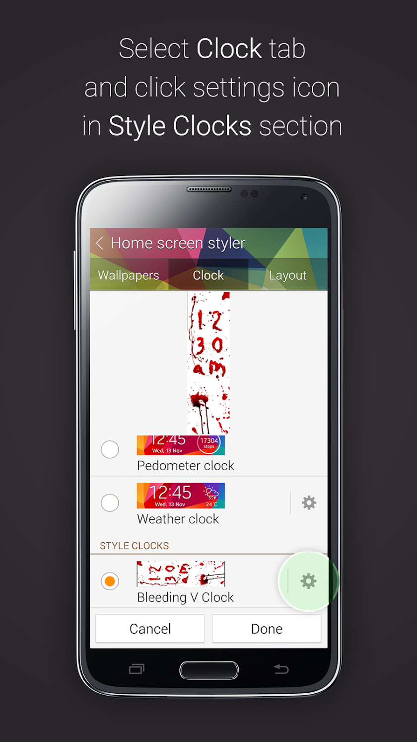Bleeding V Clock for Gear Fit Screen 3