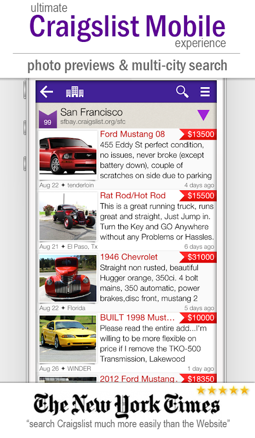 Android application cPro Craigslist Mobile Client screenshort