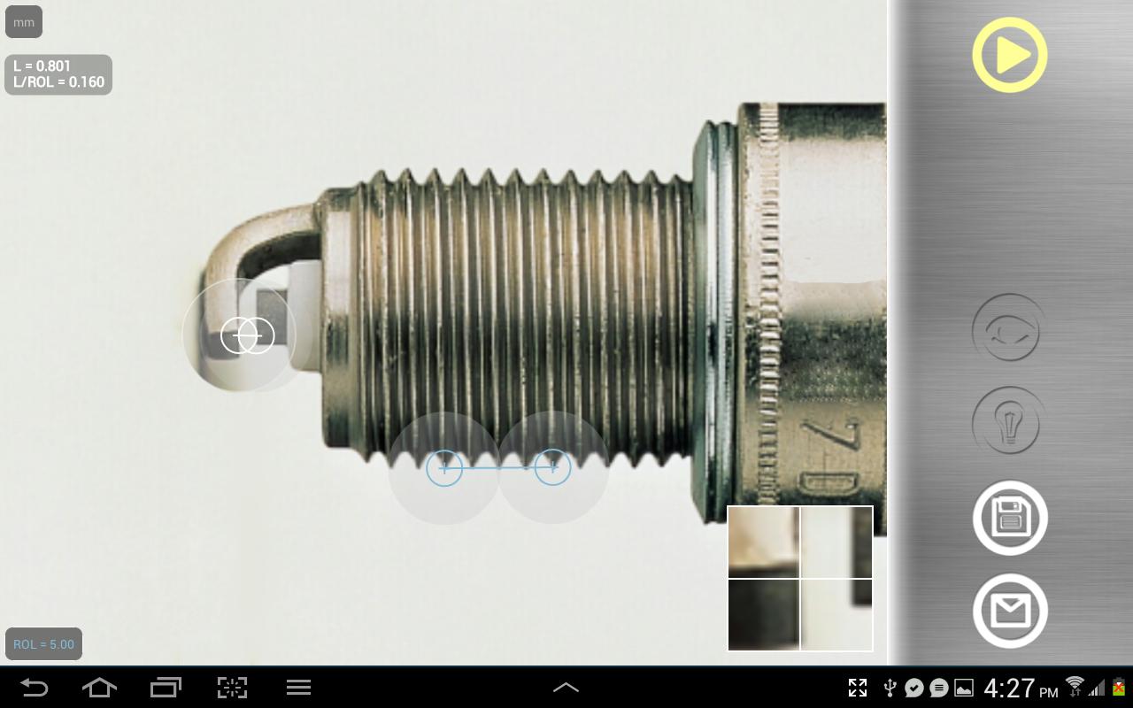 Android application Partometer - camera measure screenshort