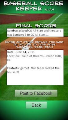 Baseball Scorekeeper Tablet Ed