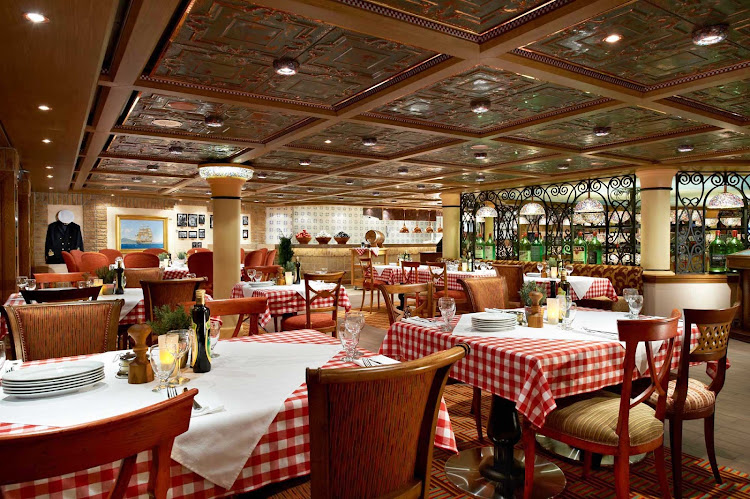 When you're in the mood for Italian cuisine, head to the Cucina Del Capitano restaurant during your Carnival Breeze cruise. 