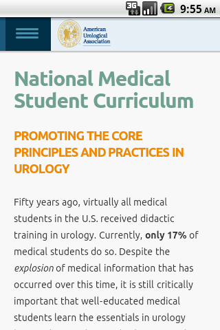 AUA Medical Student Curriculum