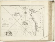 Kaart van de Franse kust tussen Cherbourg en Granville, 1726