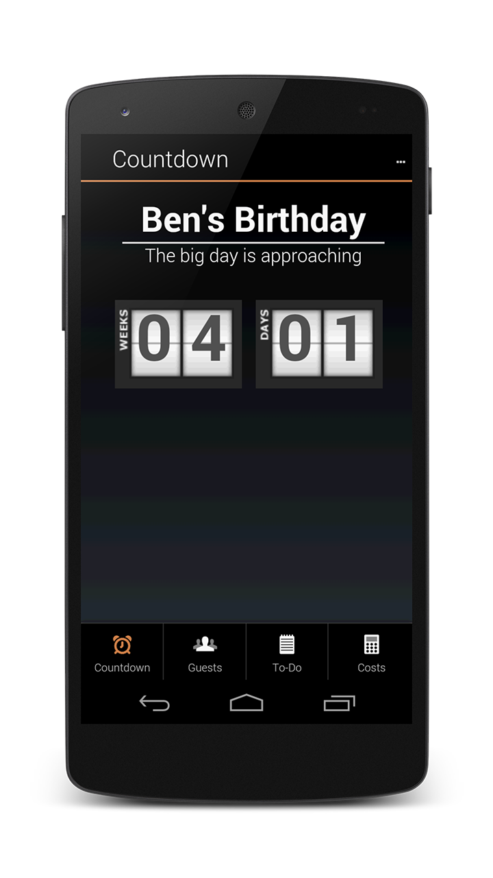 Party &amp; Event Planner Screen 1