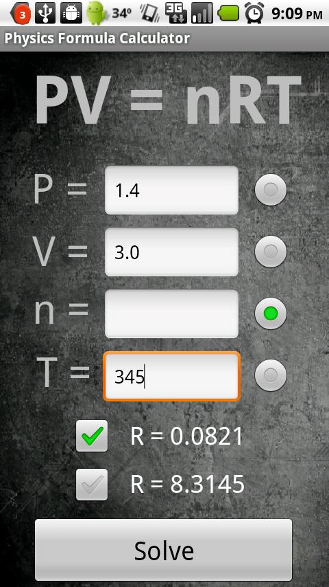Physics Formula Calculator 1.1 Screen 2