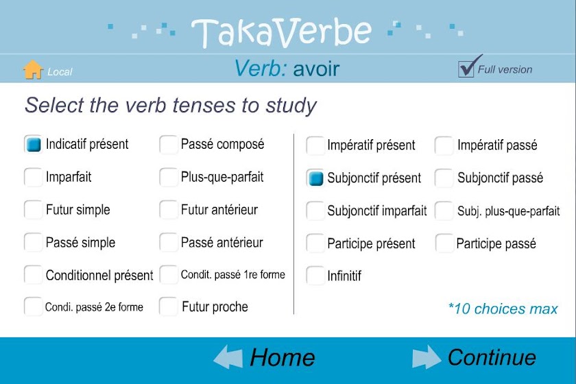 TakaVerbe Screen 2
