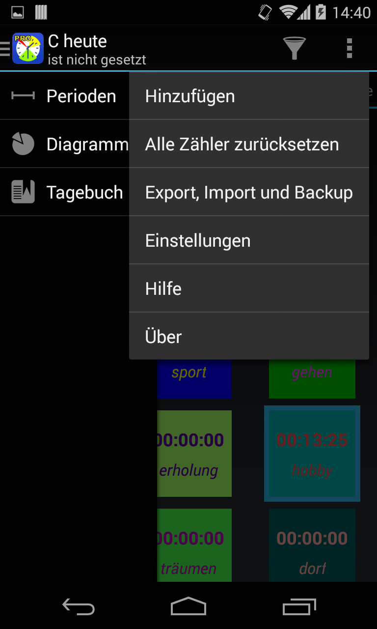 Android application TimeStatistic PRO screenshort